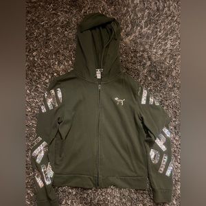 Pink Victoria Secret Zip Up Hoodie Size Medium